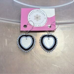 Handmade beaded Mother of Pearl Shell Earrings